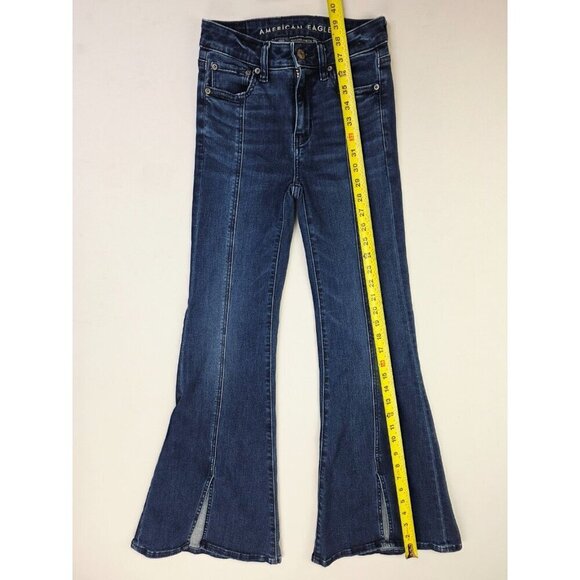 American Eagle Outfitters Size 00 Short Womens 30" Inseam Festival Slit Flare - Picture 14 of 14
